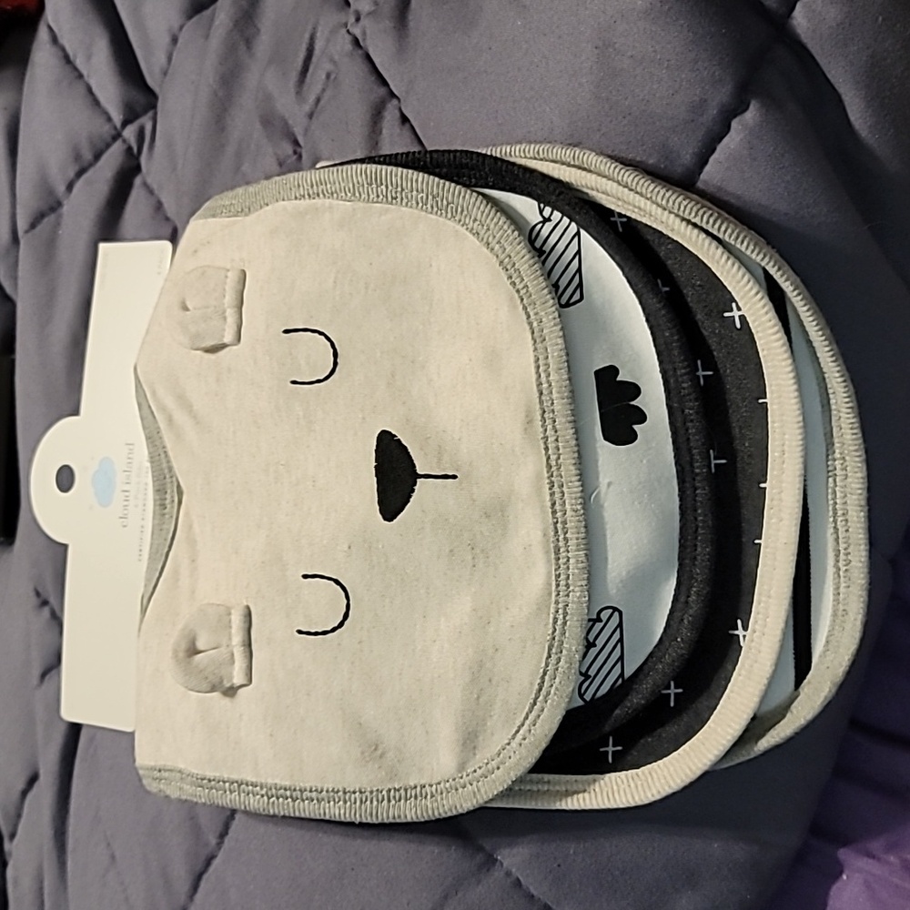 Cloud Island 4 Pack Bibs NWT